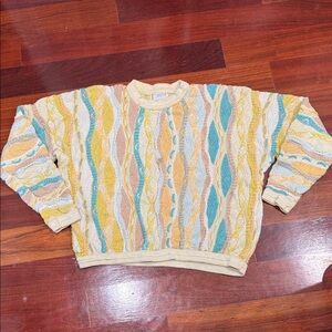 COOGI Vintage 100% Mercerised Cotton Multicolor Sweater Size L